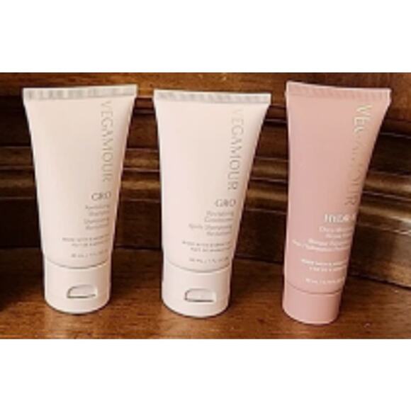 3 x Travel Vegamour Gro Revitalizing Shampoo & Conditioner, Repair Mask Trio Set - Picture 2 of 3